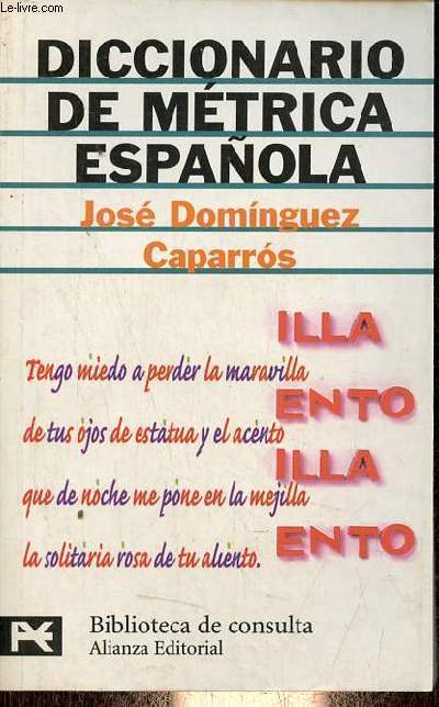 Diccionario de mtrica espanola - Coleccion Biblioteca de consulta n8110.