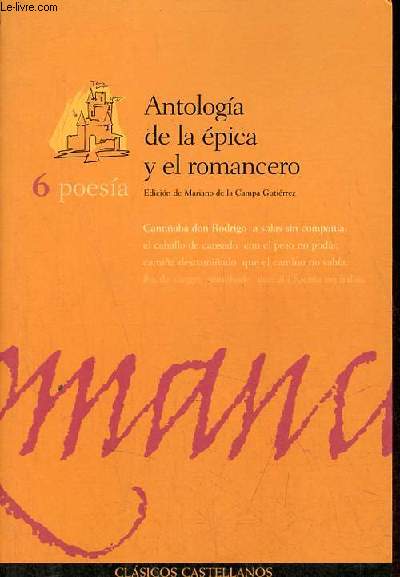 Antologia de la pica y el romancero - Coleccion Biblioteca Hermes Clasicos Castellanos n6.