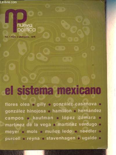 Nueva Politica vol.1 n2 abril-junio 1976 - El sistema mexicano - Notas sobre politica mexicana, Victor Flores Olea - reflexiones sobre el proceso politico, Rodolfo Stavenhagen - el futuro immediato, Pablo Gonzalez Casanova etc.