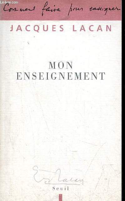 Mon enseignement.