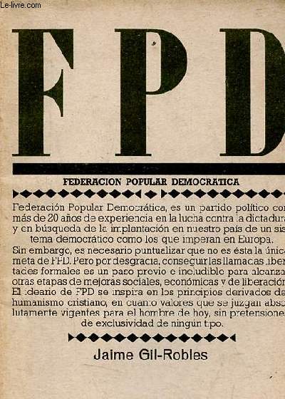 FPD Federacion Popular Democratica - Coleccion serie politica n2.