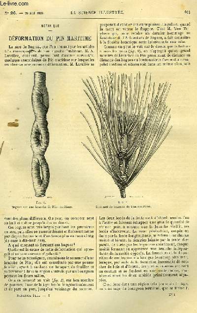 LA SCIENCE ILLUSTREE, TOME 1, NUMERO 26+ TABLE DES MATIERES