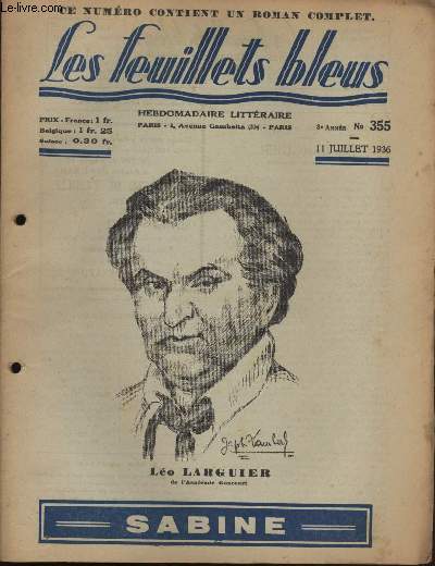 Sabine suivi de Le cercle de famille par ANDRE MAUROIS.