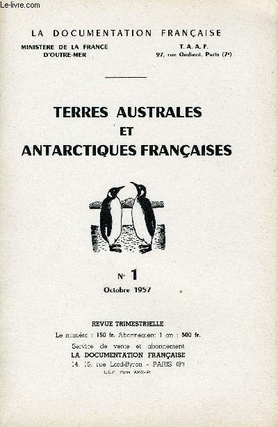 TAAF - TERRES AUSTRALES ET ANTARCTIQUES FRANCAISES - N1