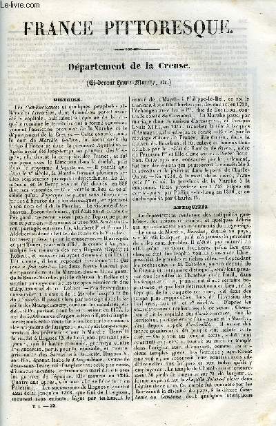 FRANCE PITTORESQUE TOME 1 - LIVRAISON N38 - DEPARTEMENT DE LA CREUSE