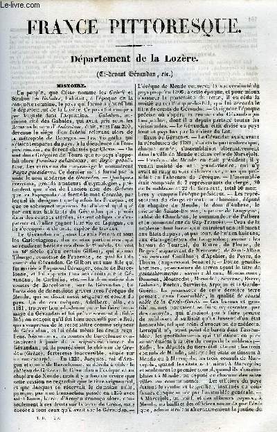 FRANCE PITTORESQUE TOME 2 - LIVRAISON N25 - DEPARTEMENT DE LA LOZERE