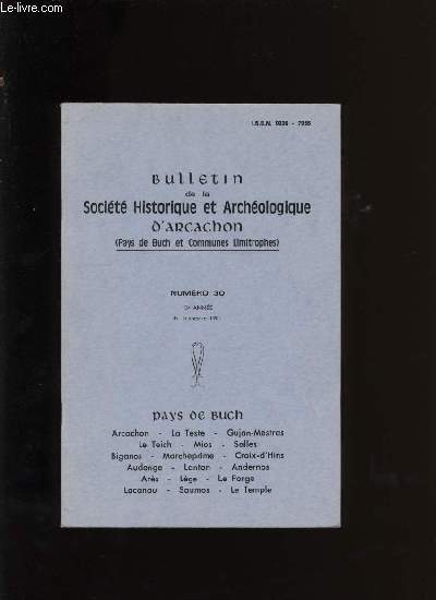 Bulletin de la Socit Historique et Archologique d'Arcachon et du pays de Buch N30