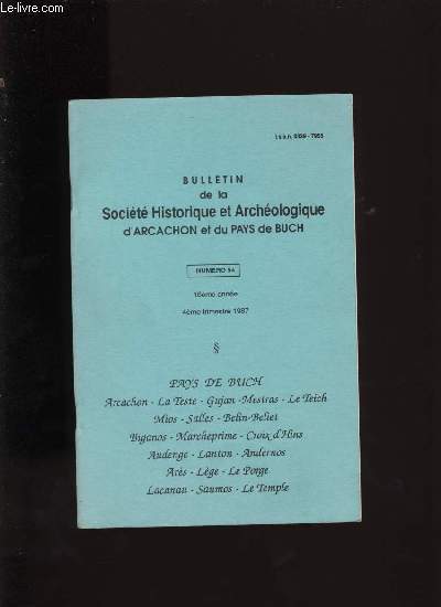 Bulletin de la Socit Historique et Archologique d'Arcachon et du pays de Buch N54