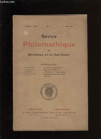 Revue philomathique de Bordeaux et du Sud-Ouest n 4