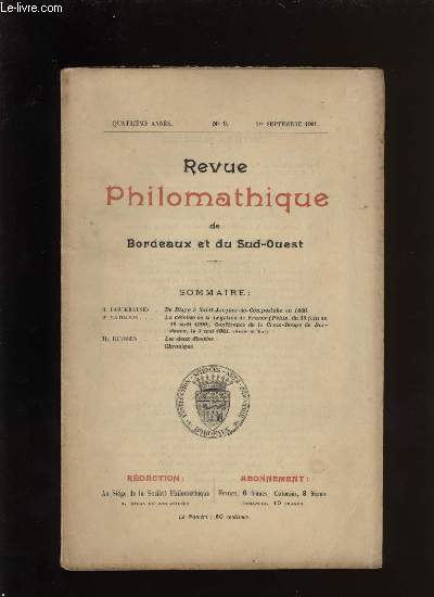 Revue philomathique de Bordeaux et du Sud-Ouest n 9