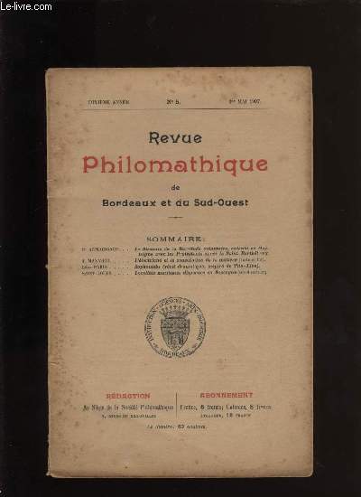 Revue philomathique de Bordeaux et du Sud-Ouest n 5