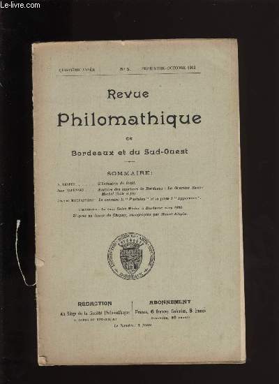 Revue philomathique de Bordeaux et du Sud-Ouest n 5