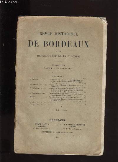 Revue historique de Bordeaux et du dpartement de la Gironde n 4