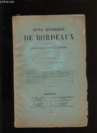 Revue historique de Bordeaux et du dpartement de la Gironde n 5