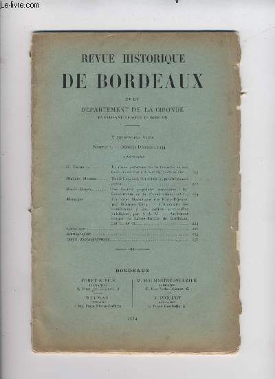 Revue historique de Bordeaux et du dpartement de la Gironde n 5