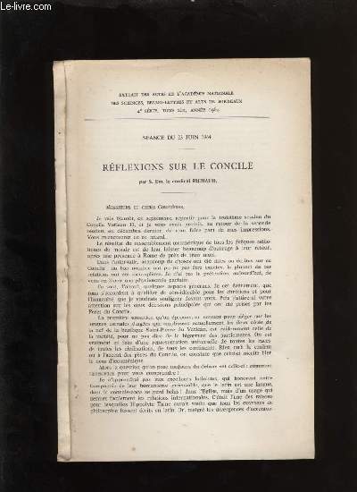 Actes de l'acadmie nationale des sciences, belles-lettres et arts de Bordeaux. Rflexions sur le concile.