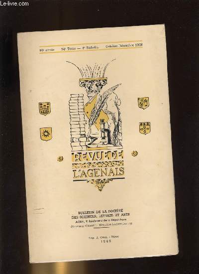 Revue de l'Agenais 95e anne n 4 - Sjours et itinraires d'Henri de Navarre en Gascogne par Abb Jean Fonda, Un paladin au XIXe sicle : Edouard de Cazenove de Pradines (suite) par Fernand Mombet, Notes et observations sur le dernier recensement