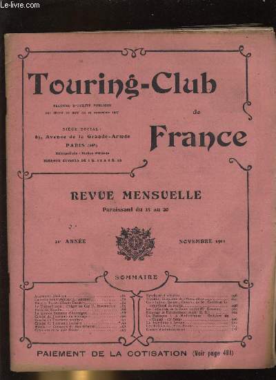 TOURING - CLUB DE FRANCE . 21e anne .