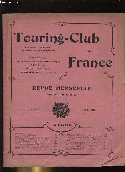 TOURING - CLUB DE FRANCE . 22e anne .