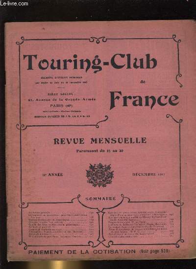 TOURING - CLUB DE FRANCE . 22e année .