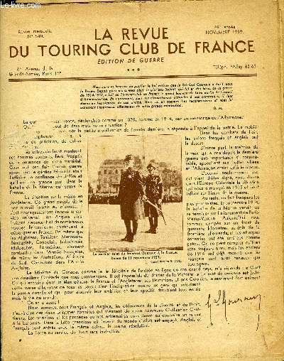 LA REVUE DU TOURING CLUB DE FRANCE N 540 - Le touring club agit - l'vacuation, la carte d'identit, les bons d'essences, les saufs conduits, Nouvelles brves de nos autres services, Le livre du soldat, Chronique automobile : conomisons l'essence