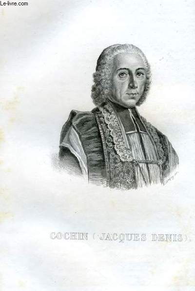 EXTRAIT PORTRAITS ET HISTOIRE DES HOMMES UTILES. COCHIN (JACQUES DENIS)