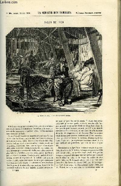 LA SEMAINE DES FAMILLES 1ERE ANNEE N 38 - ETUDES RURALES DE F. DE GRANET, A TRAVERS PARIS - MARCHES AUX FLEURS - MARCHES AUX OISEAUX DE KARL, MOHILLY DE A. DE LAUREAL, LES VEILLEES DE LA MONTAGNE DE ATTALE DE COURNEAU