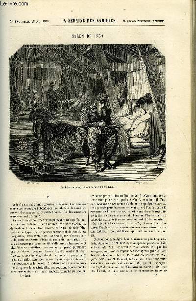 LA SEMAINE DES FAMILLES 1ERE ANNEE N 38 - ETUDES RURALES DE F. DE GRANET, A TRAVERS PARIS - MARCHES AUX FLEURS - MARCHES AUX OISEAUX DE KARL, MOHILLY DE A. DE LAUREAL, LES VEILLEES DE LA MONTAGNE DE ATTALE DE COURNEAU