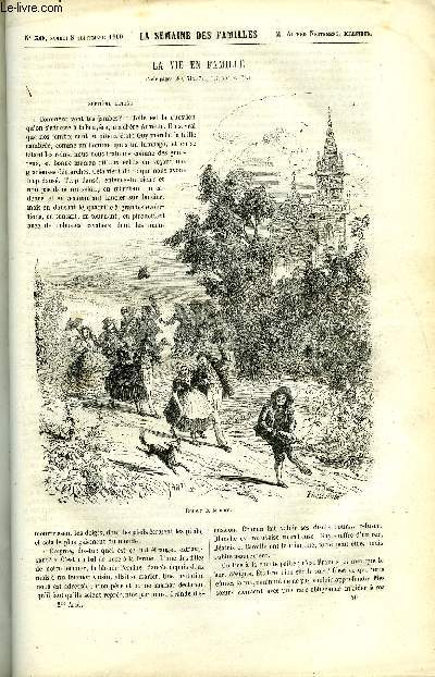 LA SEMAINE DES FAMILLES 2EME ANNEE N50 - LA VIE EN FAMILLE DE ANNA EDIANEZ, A PROPOS D'ANES DE JEROME DUMOULIN, PENSEES D'UN VOYAGEUR DU VICOMTE DE NUGENT, BOSSUET EVEQUE DE MEAUX VI DE ALFRED NETTEMENT, LE BIFFIN (FIN) DE GILBERT.