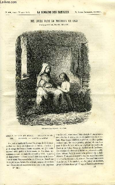 LA SEMAINE DES FAMILLES 3EME ANNEE N48 - DIX JOURS DANS LE MORBIHAN EN 1860 DE ALFRED NETTEMENT, LES DIAMANTS DE J. AMORY DE LANGERAC, FETES DE SAUMUR DE FRANCIS NETTEMENT, MON IDEE, A MOI DE JEROME DUMOULIN, LE FLORIN DE LORRAINE IV DE AMEDEE AUFAUVRE