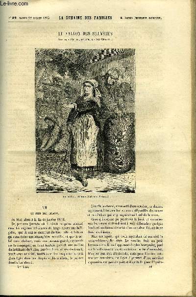 LA SEMAINE DES FAMILLES 5EME ANNEE N42 - LE VALLON DE BRUYERES VII DE AMEDEE AUFAUVRE, SOUVENIRS DE VOYAGE - PREMONTRE ET COUCY DE CHARLES VIENNOT, CRITIQUE - VIE DE JESUS DE ALFRED NETTEMENT, RIMES CHRETIENNES DE JEAN DE SAINTE-MARGUERITE