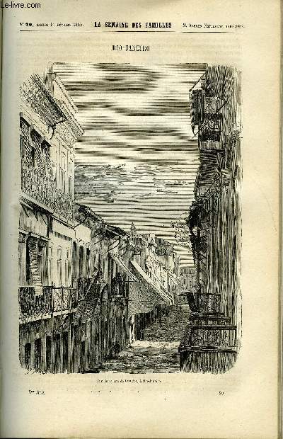 LA SEMAINE DES FAMILLES 7EME ANNEE N20 - RIO-JANEIRO DE ALFRED NETTEMENT, LE PERE BISCUIT II DE EMILE RICHEBOURG, NOTRE-DAME DE PARIS III DE EDMOND GUERARD, CRITIQUE - LA VIE DE NOTRE SEIGNEUR JESUS-CHRIST DE FRANCIS NETTEMENT