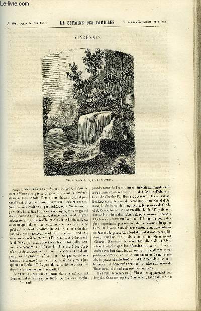 LA SEMAINE DES FAMILLES 7EME ANNEE N45 - VINCENNES DE FELIX-HENRI, LE CHEMIN DU PARADIS VIII DE H. AUDEVAL, LE CAIRE DE ALFRED NETTEMENT, VERSAILLES SOUS LOUIS XIV - X DE RENEE DE LA RICHARDAYS, SOUVENIRS DE JEUNESSE III DE ZENAIDE FLEURIOT