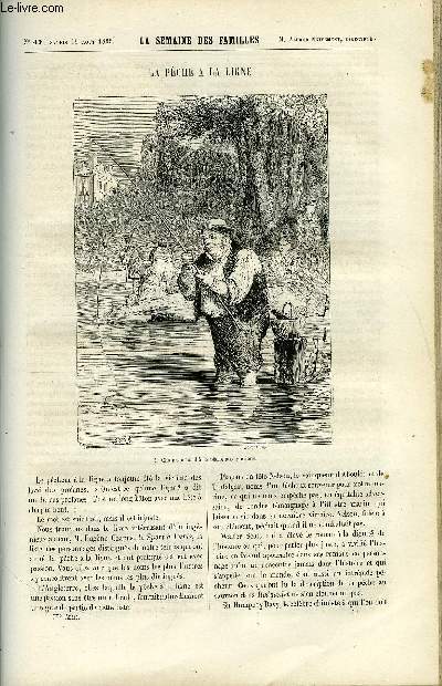 LA SEMAINE DES FAMILLES 7EME ANNEE N47 - LA PECHE A LA LIGNE DE RENE, LE CHEMIN DU PARADIS XI DE H. AUDEVAL, L'AGRICULTURE EN CHINE DE RENE, VERSAILLES SOUS LOUIS XIV - XII DE RENEE DE LA RICHARDAYS, LE COL DE ROLAND DE BENEDICT-HENRY REVOIL