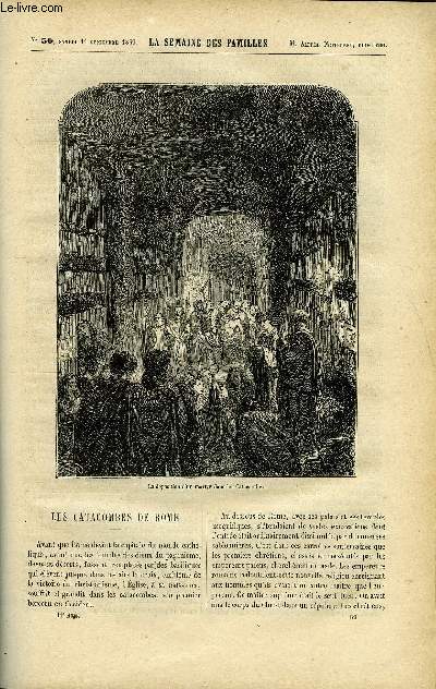 LA SEMAINE DES FAMILLES 11EME ANNEE N50 - LES CATACOMBES DE ROME DE ALFRED NETTEMENT, PHYLON BINOME DE C. LAWRENCE, L'HOTEL DES VENTES A PARIS DE FELIX-HENRI, STRADELLA DE MARIE O'KENNEDY, LE PUY-NOTRE-DAME DE CHARLES THENAISIE