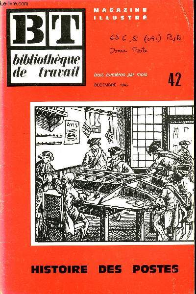 BIBLIOTHEQUE DE TRAVAIL N42 - HISTOIRE DES POSTES