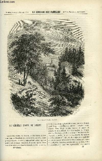 LA SEMAINE DES FAMILLES 17EME ANNEE N45 - LE GENERAL COMTE DE BOIGNE DE BATHILD BOUNIOL, LES DEBRIS DU NAUFRAGE IV DE MICHEL AUBRAY, LES CARAVANES DE L. DUSSIEUX, LE PREMIER TOUR DU MONDE III DE G. DE LA LANDELLE, TROIS MOIS DE SEJOUR A L'ILE SAINT-PAUL