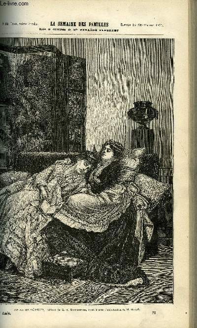 LA SEMAINE DES FAMILLES 18EME ANNEE N25 - LE LIVRE SERIEUX DE J. GIRARDIN, LE MENEUR DE LOUPS XIX DE ALFRED DES ESSARTS, LA RENTREE DES PARISIENNES APRES LE SIEGE DE PARIS DE ANAIS SEGALAS, LE LAC DE GENEVE DE BATHILD BOUNIOL, LA SCIENCE A DEMONTRE.. VII