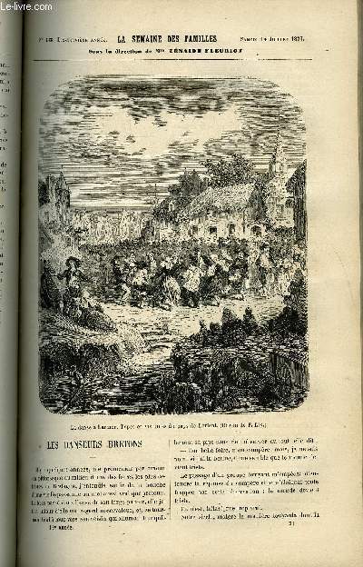 LA SEMAINE DES FAMILLES 19EME ANNEE N15 - LES DANSEURS BRETONS DE ZENAIDE FLEURIOT, CHARLOTTE DE CORDAY II DE G. DE CADOUDAL, A COTE DE NOUS DE MME DE MAUCHAMPS, UNE JOURNEE A LA CAMPAGNE DE HENRY CAUVAIN, LA FERME DU MAJORAT XVI DE HIPPOLYTE AUDEVAL