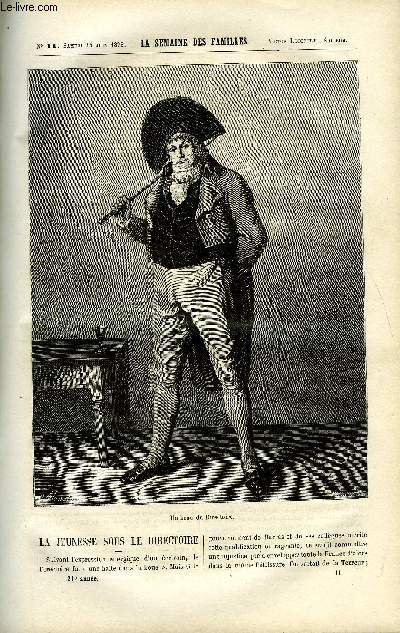 LA SEMAINE DES FAMILLES 21EME ANNEE N11 - LA JEUNESSE SOUS LE DIRECTOIRE DE OSCAR HAVARD, TRANQUILLE ET TOURBILLON VI DE ZENAIDE FLEURIOT, BIBLIOGRAPHIE DE LOUIS CROCHET, INTERIEUR DE ALPHONSE POIRIER, LE VOEU DU PECHEUR DE ALPHONSE POIRIER