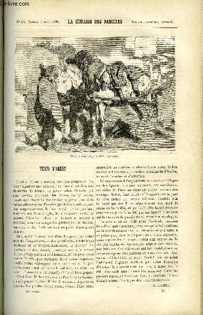 LA SEMAINE DES FAMILLES 22EME ANNEE N19 - TEMPS D'ARRET DE A. LIONEL, UN ARTISAN NOMADE AU XVIIe SIECLE III DE J.O. LAVERGNE, LES OMBRES PARLANTES DE A. DE CHAUVIGNE, LE CARDINAL PIE DE OSCAR HAVARD, LES PUPILLES DE TANTE CLAIRE IX DE M. MARYAN