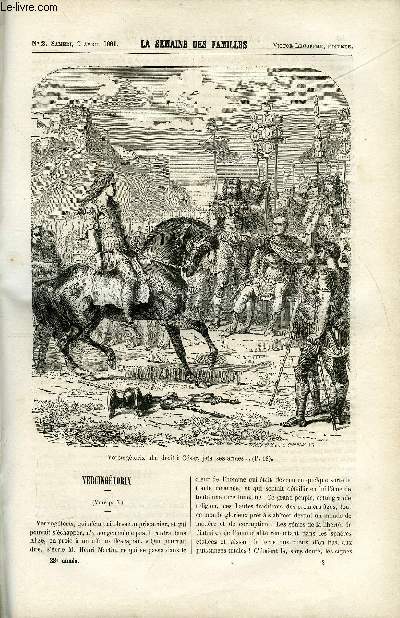 LA SEMAINE DES FAMILLES 23EME ANNEE N2 - VERCINGETORIX DE S. DUSSIEUX, LA FONTAINE EN VOYAGE DE CH.BARTHELEMY, UN DRAME EN PROVINCE II DE ETIENNE MARCEL, L'ESCAPADE DE J.O LAVERGNE, ADRIEN VI, LE PRECEPTEUR DE CHARLES-QUINT DE P. LANTY