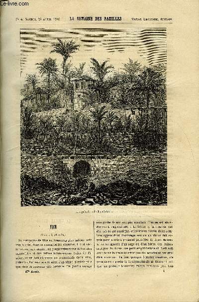 LA SEMAINE DES FAMILLES 27EME ANNEE N4 - NICE DE S. DUSSIEUX, LA VIEILLE MAISON VI DE J.O LAVERGNE, LE PAGE DU ROI LOUIS XI DE ANDRE DE BRECH, ACQUITTEE DE R. A., CONTES DES QUATRES SAISONS DE MARIE HERVE, LA FONTAINE PEINTRE DE CH. BARTHELEMY