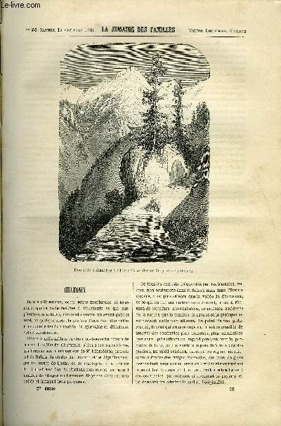 LA SEMAINE DES FAMILLES 27EME ANNEE N28 - CHAMONIX DE A. LIONEL, FONSARDIN FRERES DE LOUISE MUSSAT, CE QUE L'ON VOIT A PADOUE DE A. DE CALONNE, LA RELIGION DE LA FONTAINE DE CH. BARTHELEMY, LES GENDRES DE MME DE LUCENAY DE REMY D'ALTA-ROCCA