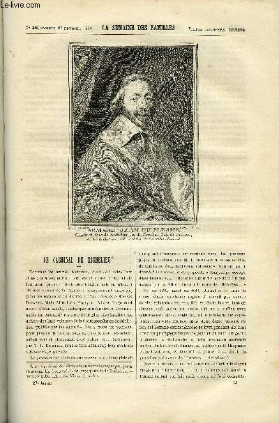 LA SEMAINE DES FAMILLES 27EME ANNEE N48 - LE CARDINAL DE RICHELIEU DE CH. BARTHELEMY, UN TRAMWAY A VENISE DE A. DE CALONNE, UN MARIAGE A LA COUR DE LOUIS XIV EN 1685 DE L. DUSSIEUX, LA CASSETTE DE SAINT LOUIS DE DENYS, LA STATUE GRECQUE DE TIBUR XII