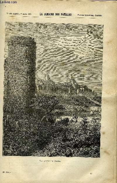 LA SEMAINE DES FAMILLES 28EME ANNEE N49 - PROVINS DE CHARLES BARTHELEMY, UN DEMENAGEMENT III DE ETIENNE MARCEL, LA DILIGENCE DE G. DE FALLERANS, LES ANGLAIS EN BIRMANIE DE JEAN GUIRAN, PERRUQUES ET TETES CHAUVES DE LEONTINE ROUSSEAU