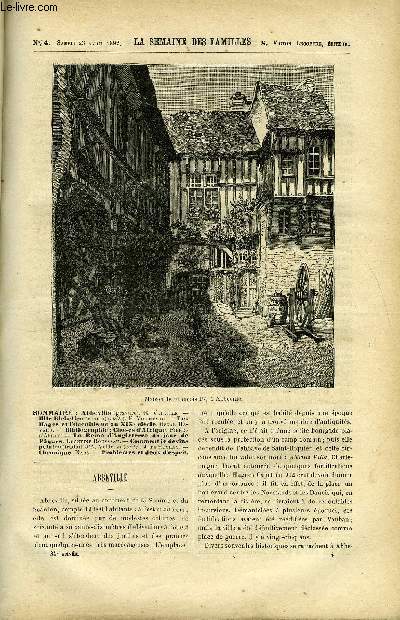 LA SEMAINE DES FAMILLES 34EME ANNEE N4 - ABBEVILLE DE E. VALVILLE, MADEMOISELLE RICHELIEU DE E. VILLETARD, LES MAGES ET L'OCCULTISME AU XIXe SIECLE DE OSCAR HAVARD, BIBLIOGRAPHIE DE PIERRE D'ARLAY, LA REINE D'ANGLETERRE AU JOUR DE PAQUES DE L. ROUSSEAU