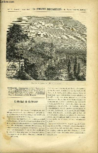 LA SEMAINE DES FAMILLES 34EME ANNEE N15 - LE CHATEAU DE CHATEAUDUN DE M. DE C., TROP SAVANTE DE LUCIEN DARVILLE, HIPPOLYTE VIOLEAU DE HYACINTHE LE FRANC, LE PORT DE PARIS DE E. VALVILLE, A LA DERIVE II DE REMY D'ALTA-ROCCA