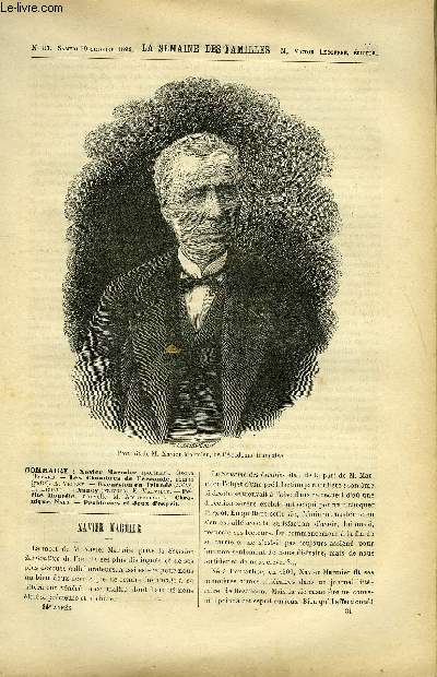 LA SEMAINE DES FAMILLES 34EME ANNEE N31 - XAVIER MARMIER DE OSCAR HAV, LES CHAMBRES DE FERNANDE DE A. VERLEY, EXCURSION EN IRLANDE E. LEDALL, NANCY DE E. VALVILLE, PETITE MOUETTE DE M. AIGUEPERSE