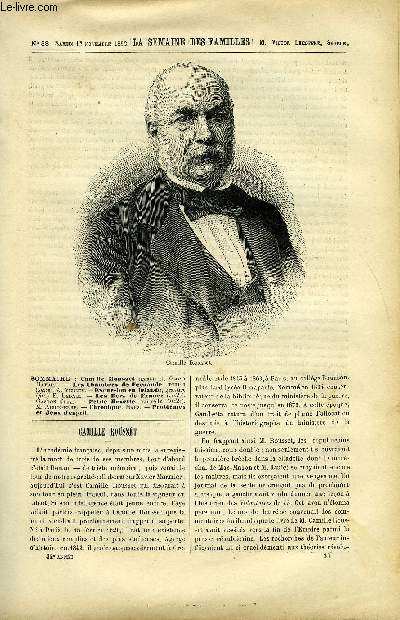 LA SEMAINE DES FAMILLES 34EME ANNEE N33 - CAMILLE ROUSSET DE OSCAR HAVARD, LES CHAMBRES DE FERNANDE DE A. VERLEY, L'ART ET LA SCIENCE DE G. LEVAVASSEUR, EXCURSION EN IRLANDE DE E. LEDALL, LES MERS DE FRANCE DE GASTON FLOZI,PETITE MOUETTE DE M. AIGUEPERSE